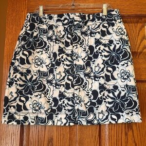 Classic Elements Blue and White Mini A-Line Skirt for Casual Resort Wear